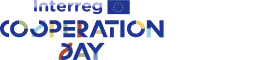 Logo of Interreg Cooperation Day with the word "Cooperation" in multicolored text, featuring abstract shapes and the European Union emblem.