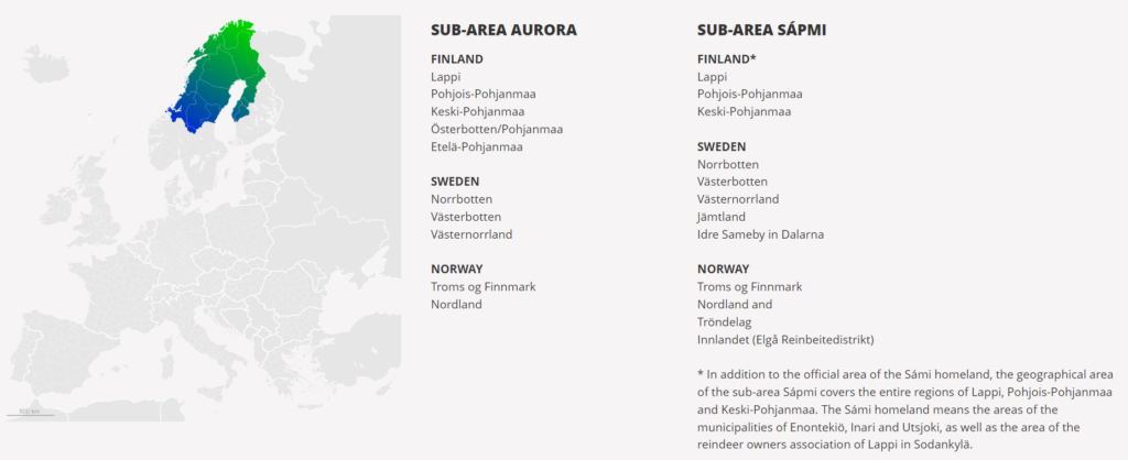 Interreg Aurora Programme area